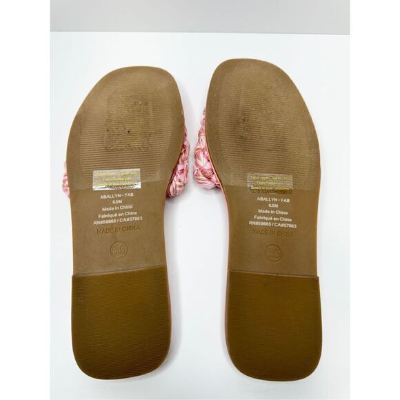 Abound Slide Sandals Womens Size 6.5 Pink Woven Slip On Open Toe Flats - Picture 7 of 7